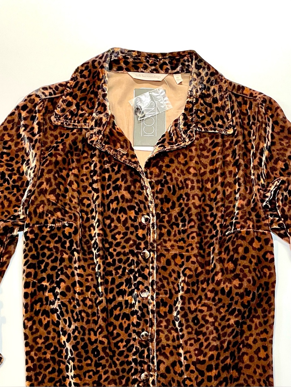 Soft Surroundings Velvet Animal Print Tunic NWT